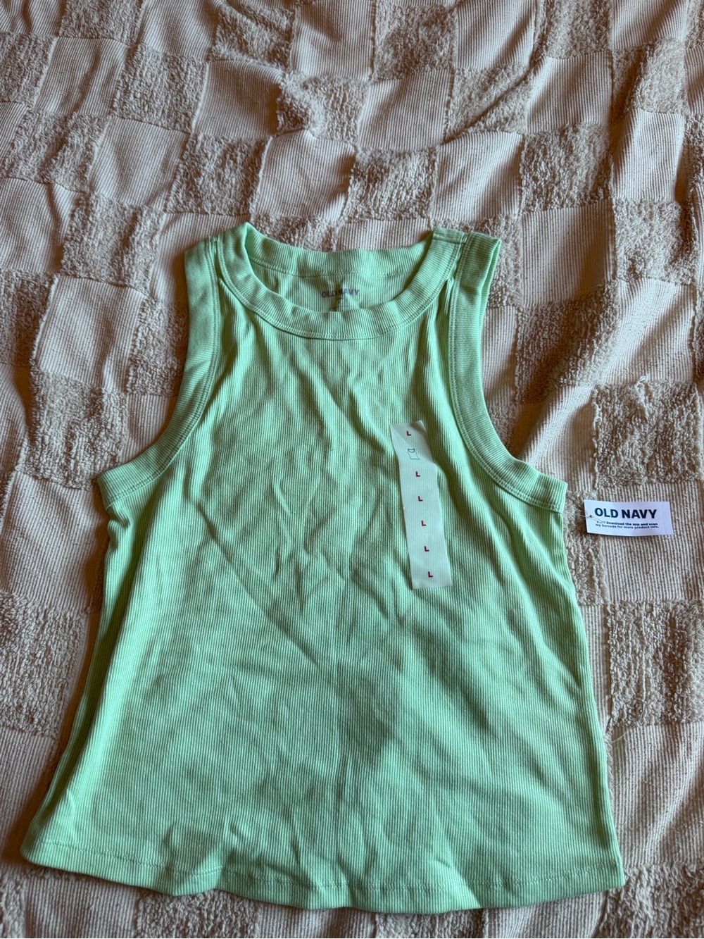 Old Navy Light Green Ribbed Tank Top
